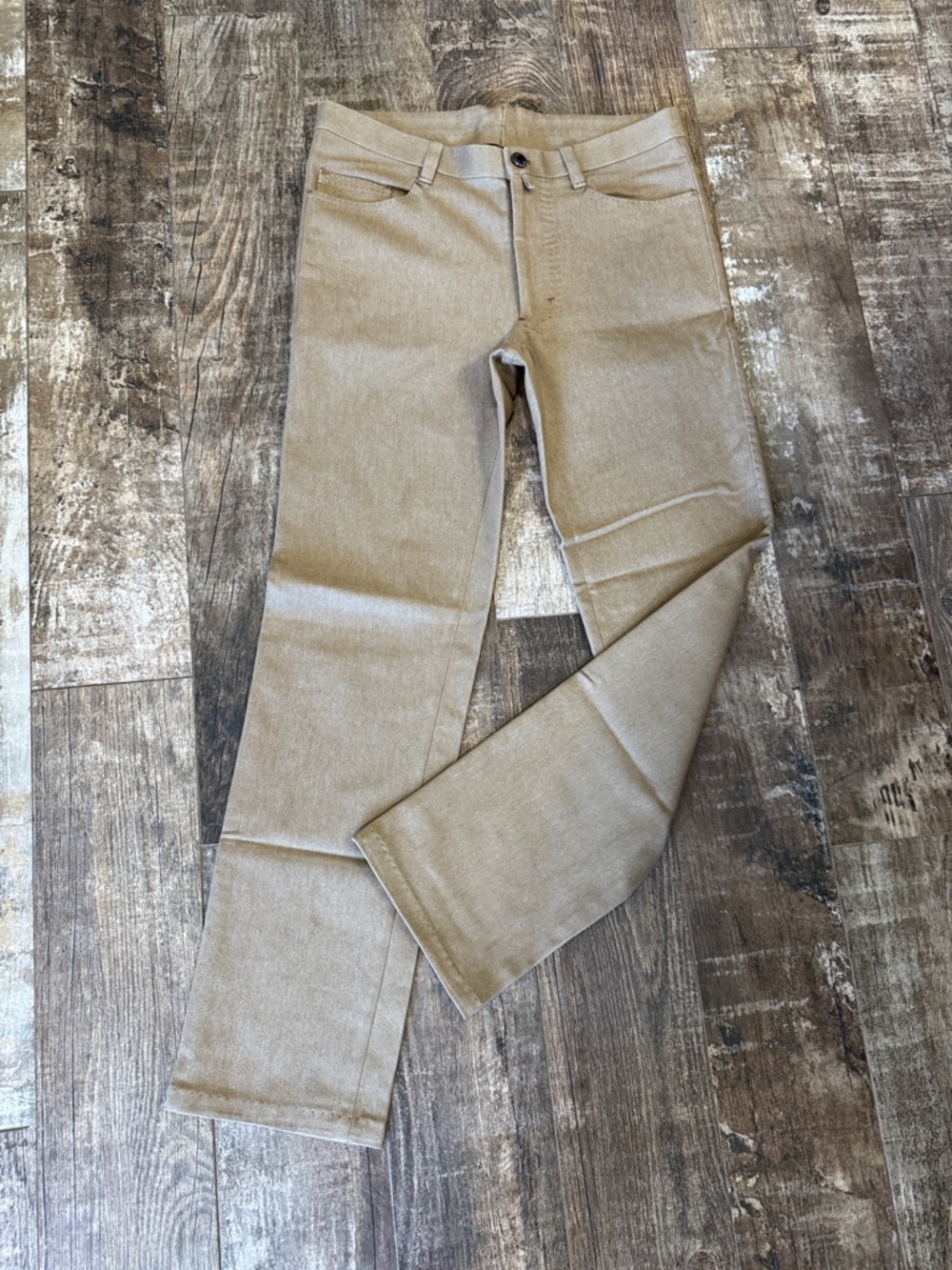 CESARE ATTOLINI SLIM STRAIGHT MEN’S JEANS IN KHAKI BEIGE